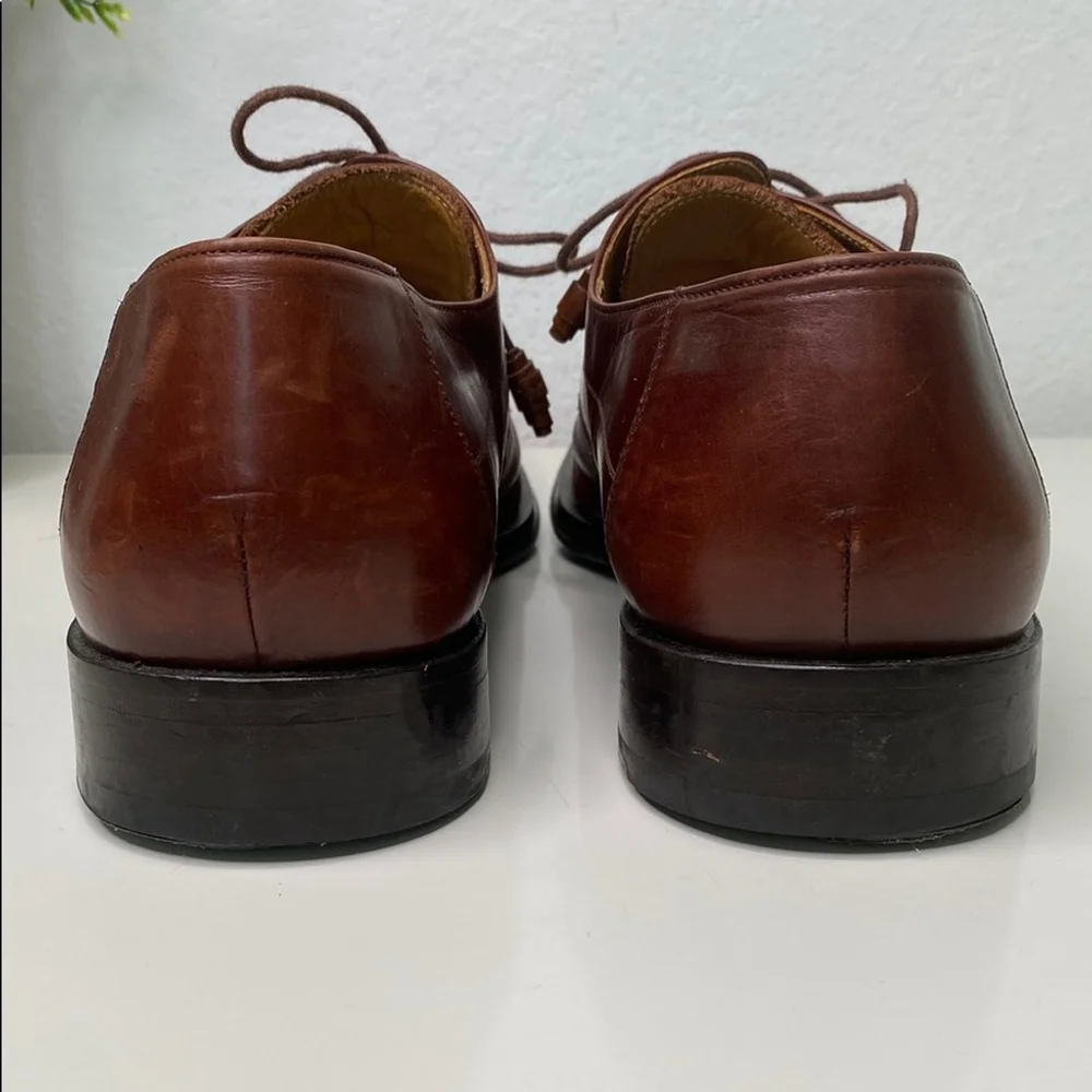 Mezlan Turbo Oxford Dress Shoe Brown Leather‎ Decorative Center Stitch 12US M
